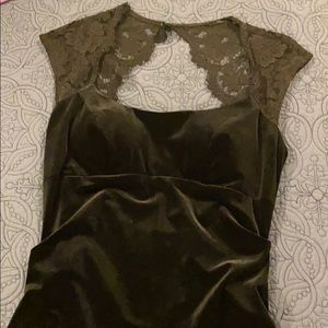 Black low back velvet formal dress